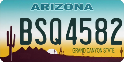AZ license plate BSQ4582