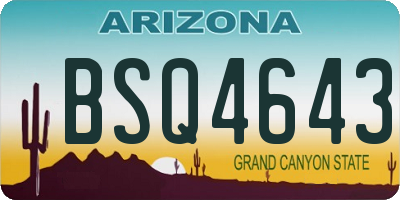 AZ license plate BSQ4643