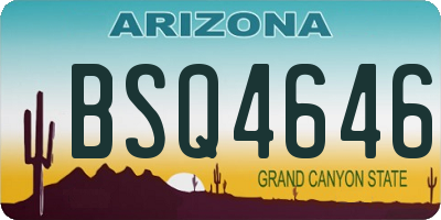 AZ license plate BSQ4646