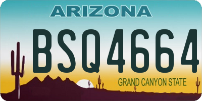 AZ license plate BSQ4664