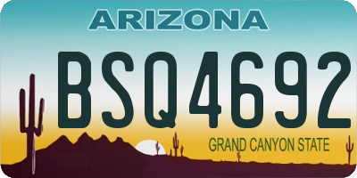 AZ license plate BSQ4692