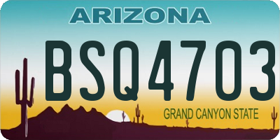AZ license plate BSQ4703
