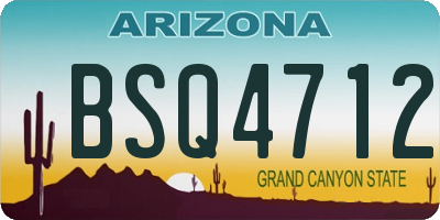 AZ license plate BSQ4712