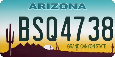 AZ license plate BSQ4738