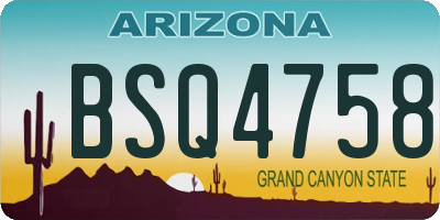 AZ license plate BSQ4758
