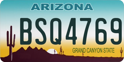 AZ license plate BSQ4769