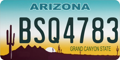 AZ license plate BSQ4783