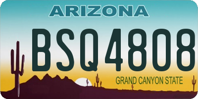 AZ license plate BSQ4808
