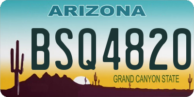 AZ license plate BSQ4820