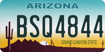 AZ license plate BSQ4844