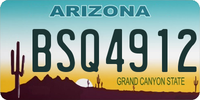 AZ license plate BSQ4912