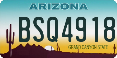 AZ license plate BSQ4918