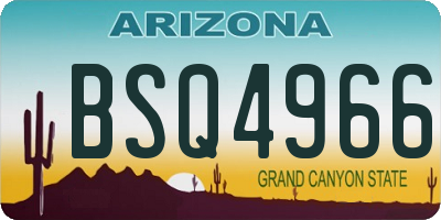 AZ license plate BSQ4966