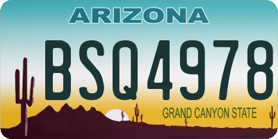 AZ license plate BSQ4978