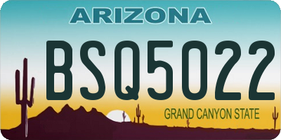 AZ license plate BSQ5022