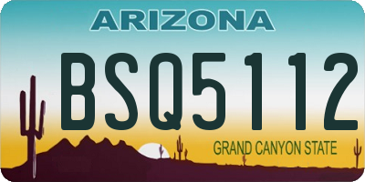 AZ license plate BSQ5112
