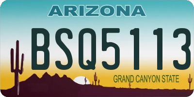 AZ license plate BSQ5113