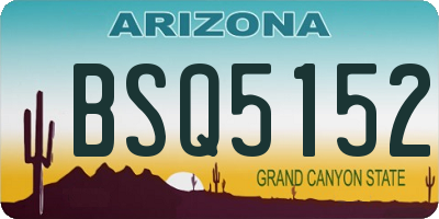 AZ license plate BSQ5152