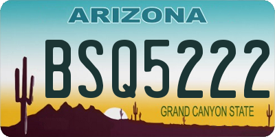 AZ license plate BSQ5222