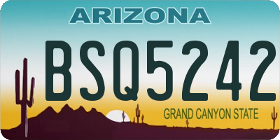 AZ license plate BSQ5242