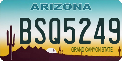 AZ license plate BSQ5249