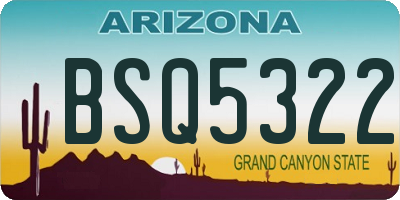 AZ license plate BSQ5322