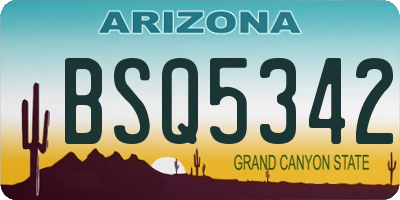 AZ license plate BSQ5342