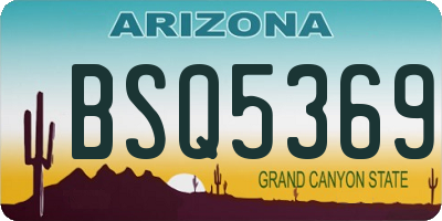 AZ license plate BSQ5369