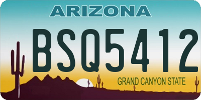 AZ license plate BSQ5412