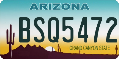 AZ license plate BSQ5472