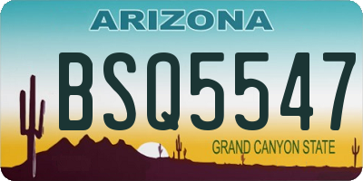 AZ license plate BSQ5547