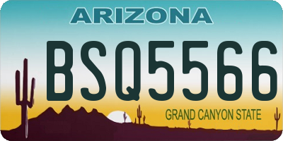 AZ license plate BSQ5566