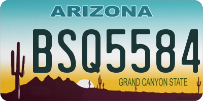 AZ license plate BSQ5584
