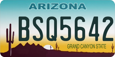 AZ license plate BSQ5642