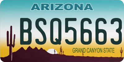 AZ license plate BSQ5663