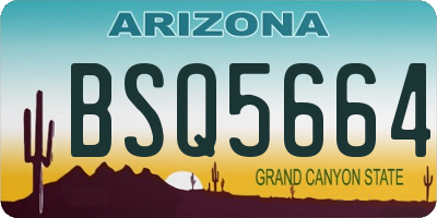 AZ license plate BSQ5664
