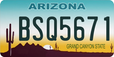 AZ license plate BSQ5671