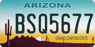 AZ license plate BSQ5677
