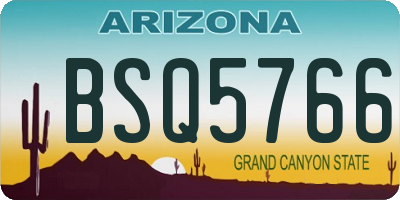 AZ license plate BSQ5766