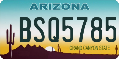 AZ license plate BSQ5785