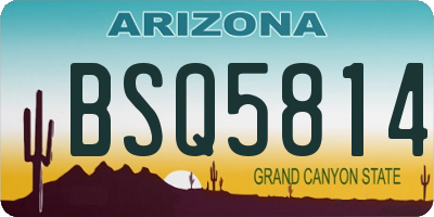 AZ license plate BSQ5814