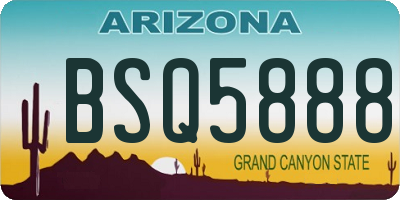 AZ license plate BSQ5888