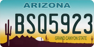 AZ license plate BSQ5923