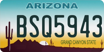 AZ license plate BSQ5943