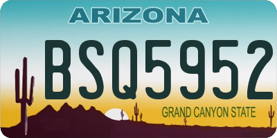 AZ license plate BSQ5952