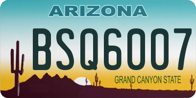 AZ license plate BSQ6007