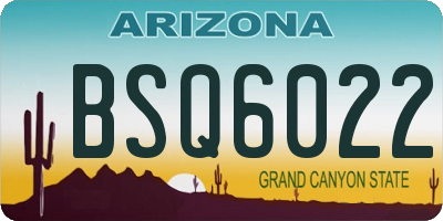 AZ license plate BSQ6022