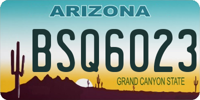 AZ license plate BSQ6023