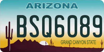 AZ license plate BSQ6089