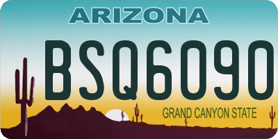 AZ license plate BSQ6090